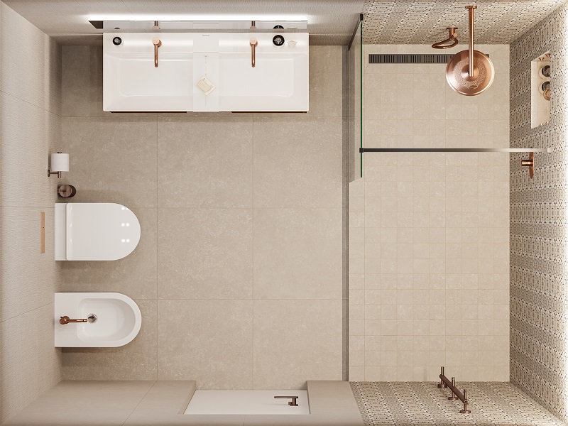 Ванная комната с душевой зоной Касабланка