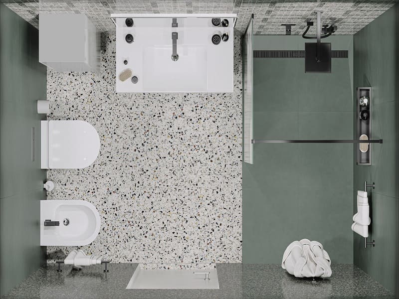 Совмещенный санузел Бричиола / Про Чементо Совмещенный санузел Бричиола / Про Чементо