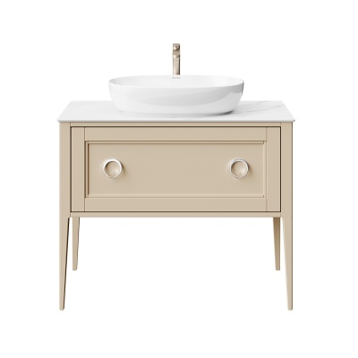 Тумба Plaza Classic/Плаза Классик напольная 1+1 ящик 100, капучино матовый