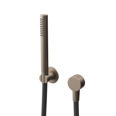 Ручной душ Ole/Оле с держателем для лейки и шлангом, без вывода для подачи воды, золотой атласный