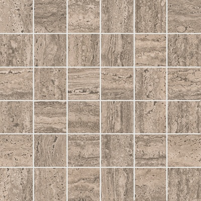 Декор Про Травертин мозаичный бежевый тёмный матовый обрезной 30x30x0,9
