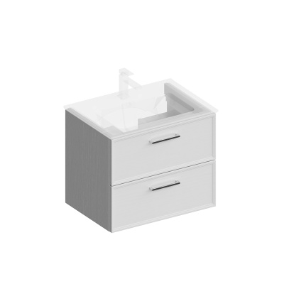 Тумба Piano Classic/Пиано Классик подвесная 65 см, 2 ящика, ясень белый матовый