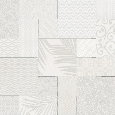 Панно Тассо белый матовый обрезной 60x60x0,9