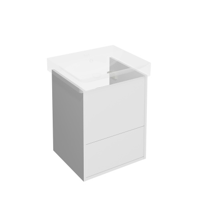 Тумба Pro/Про подвесная 2 ящика 50, белая матовая