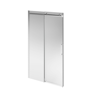 Душевая дверь Cristallo/Кристалло, раздвижная с функцией плавного открывания и закрывания, 120х210, брашированный никель