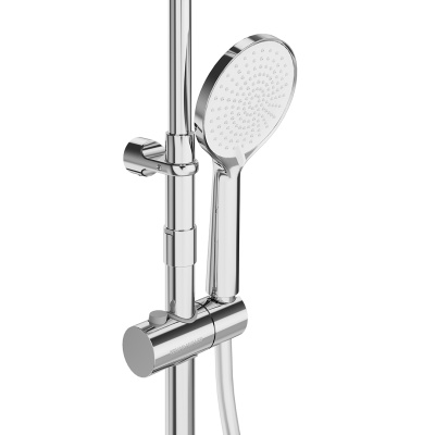 Душевая колонна круглая Fonte/Фонте на 2 потока без смесителя, хром