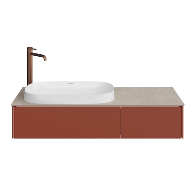 Тумба Magica/Маджика подвесная 120, 2 ящика, венецианский красный матовый                         