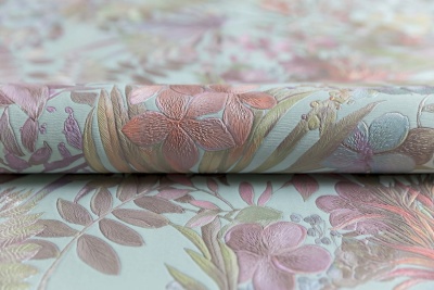 Обои виниловые Джангл мотив, голубой цветной Обои виниловые Джангл мотив, голубой цветной