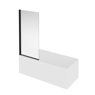 Шторка на ванну Vetro/Ветро, распашная 80х150, матовый черный