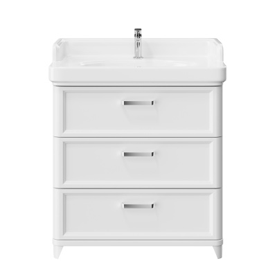 Тумба Pompei/Помпеи напольная с 3 ящиками 80, белая глянцевая