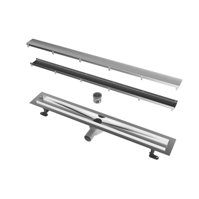 Душевой лоток дабл из нержавеющей стали, 85 см