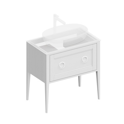 Тумба Plaza Classic/Плаза Классик напольная 1+1 ящик 80, белая матовая