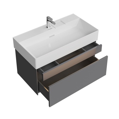 Тумба Logica/Лоджика подвесная 2 ящика 90 см, стальной серый