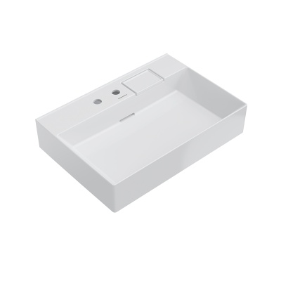 Раковина Logica/Лоджика мебельная\подвесная с двумя отверстиями 70, белая глянцевая Раковина Logica/Лоджика мебельная\подвесная с двумя отверстиями 70, белая глянцевая