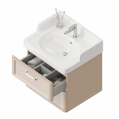 Тумба Pompei/Помпеи напольная с 2 ящиками 60, камео бежевый глянцевый Тумба Pompei/Помпеи напольная с 2 ящиками 60, камео бежевый глянцевый