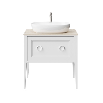 Тумба Plaza Classic/Плаза Классик напольная 1+1 ящик 80, белая матовая