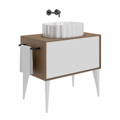 Тумба Atollo/Атолло напольная/подвесная с ящиком 80, белая матовая Тумба Atollo/Атолло напольная/подвесная с ящиком 80, белая матовая