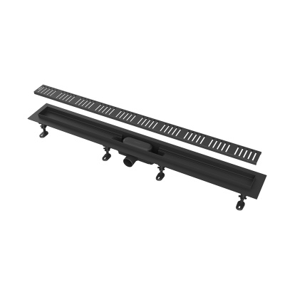 Душевой лоток смарт с перфорированной решеткой, черный, 85 см Душевой лоток смарт с перфорированной решеткой, черный, 85 см