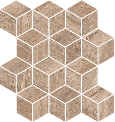 Декор Про Травертин мозаичный коричневый светлый матовый обрезной 34,5x37x0,9