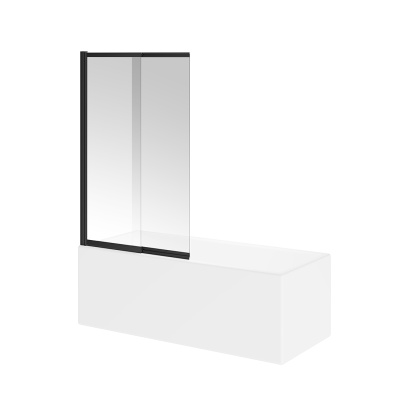 Шторка на ванну Vetro/Ветро, раздвижная/распашная, 100х150, матовый черный Шторка на ванну Vetro/Ветро, раздвижная/распашная, 100х150, матовый черный