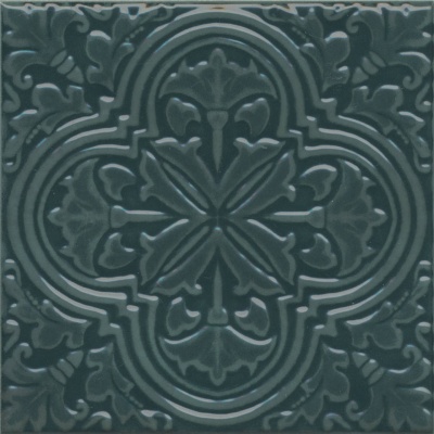 Декор Фес зелёный тёмный глянцевый 15x15x0,77 Декор Фес зелёный тёмный глянцевый 15x15x0,77