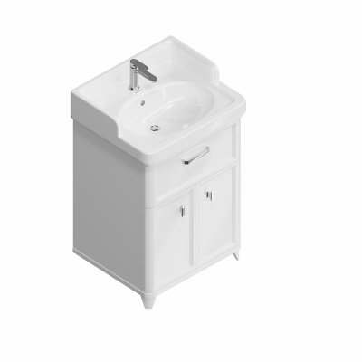 Тумба Pompei/Помпеи напольная с ящиком и дверцами 60, белая глянцевая