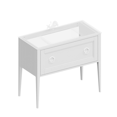 Тумба Plaza Classic/Плаза Классик напольная 1 ящик 100, белая матовая