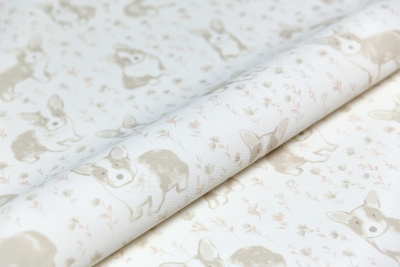 Обои виниловые на флизелиновой основе Уик-энд мотив, бежевый корги Обои виниловые на флизелиновой основе Уик-энд мотив, бежевый корги