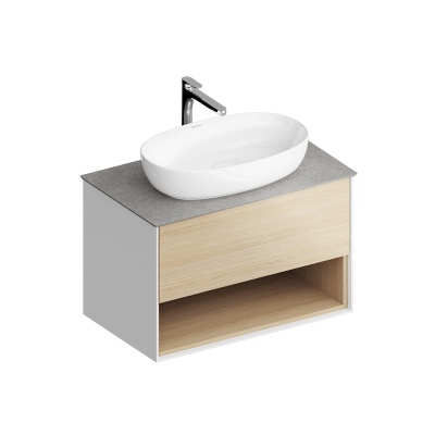 Тумба PLAZA Modern подвесная 80 дуб виченца 1 ящик + полка