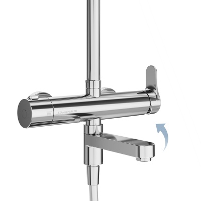 Душевая колонна Fonte/Фонте на 3 потока с поворотным изливом и механическим смесителем, хром Душевая колонна Fonte/Фонте на 3 потока с поворотным изливом и механическим смесителем, хром