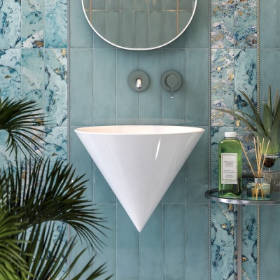 Раковина Cono/Коно подвесная 44, белая глянцевая Раковина Cono/Коно подвесная 44, белая глянцевая