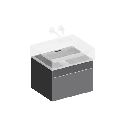 Тумба Logica/Лоджика подвесная 2 ящика 60 см, стальной серый