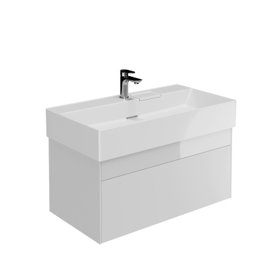 Тумба Logica/Лоджика подвесная 2 ящика 90 см, белоснежный Тумба Logica/Лоджика подвесная 2 ящика 90 см, белоснежный