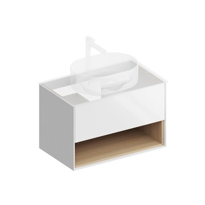 Тумба Plaza Modern/Плаза Модерн подвесная 80 белый 1 ящик + полка Тумба Plaza Modern/Плаза Модерн подвесная 80 белый 1 ящик + полка