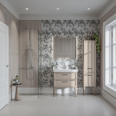 Пенал Pompei/Помпеи напольный\подвесной 150, камео бежевый глянцевый Пенал Pompei/Помпеи напольный\подвесной 150, камео бежевый глянцевый