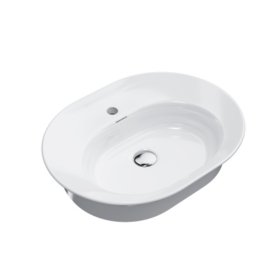 Раковина Canaletto/Каналетто накладная 60, белая глянцевая