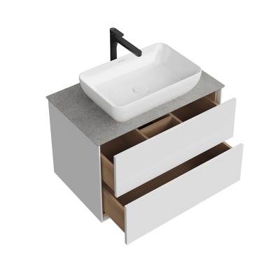 Тумба Plaza Modern/Плаза Модерн подвесная 80 белый 2 ящика