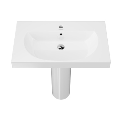 Раковина Buongiorno/Бонджорно подвесная/мебельная 80, белая глянцевая