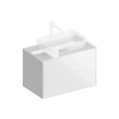 Тумба Plaza Modern/Плаза Модерн подвесная 80 белый 2 ящика Тумба Plaza Modern/Плаза Модерн подвесная 80 белый 2 ящика