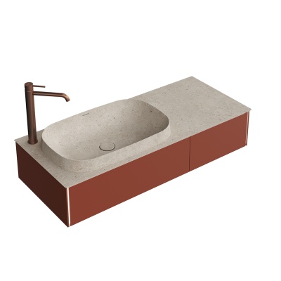 Тумба Magica/Маджика подвесная 120, 2 ящика, венецианский красный матовый                         