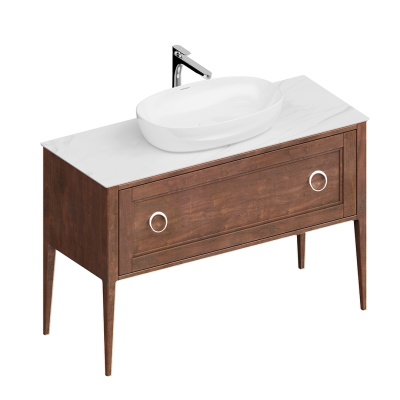 Тумба Plaza Classic/Плаза Классик напольная 1+1 ящик 120, орех матовый