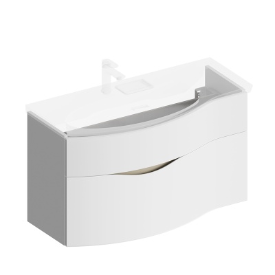 Тумба Riva/Рива 100 см левая, белая матовая