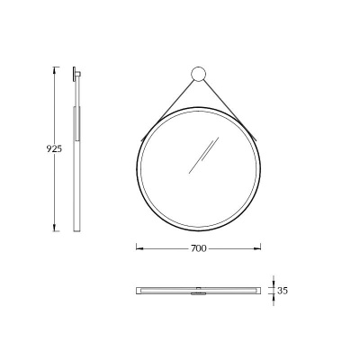 Зеркало CONO круглое 70, белое матовое Зеркало CONO круглое 70, белое матовое