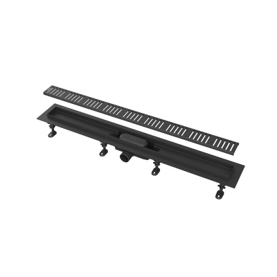 Душевой лоток smart с перфорированной решеткой, черный, 75 см