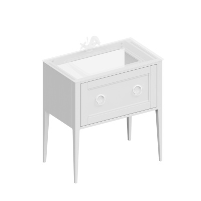 Тумба PLAZA Classic NEO напольная с ящиком 80, белая матовая