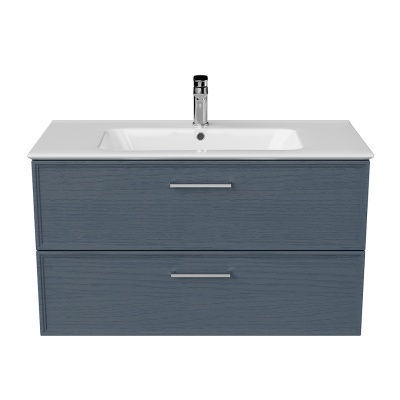 Тумба PIANO Classic подвесная 95 см, 2 ящика, ясень синий матовый