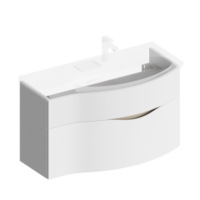 Тумба RIVA подвесная правая 100, белая матовая Тумба RIVA подвесная правая 100, белая матовая