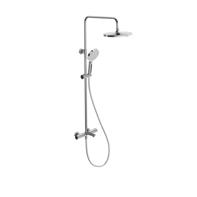 Душевая колонна FONTE на 3 потока с фиксированным изливом и термостатическим смесителем, хром Душевая колонна FONTE на 3 потока с фиксированным изливом и термостатическим смесителем, хром