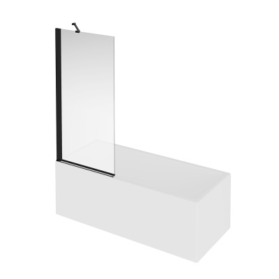 Шторка на ванну VETRO, распашная 80х150, матовый черный Шторка на ванну VETRO, распашная 80х150, матовый черный