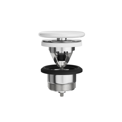 Донный клапан «клик-клак» с керамической крышкой, белый глянцевый